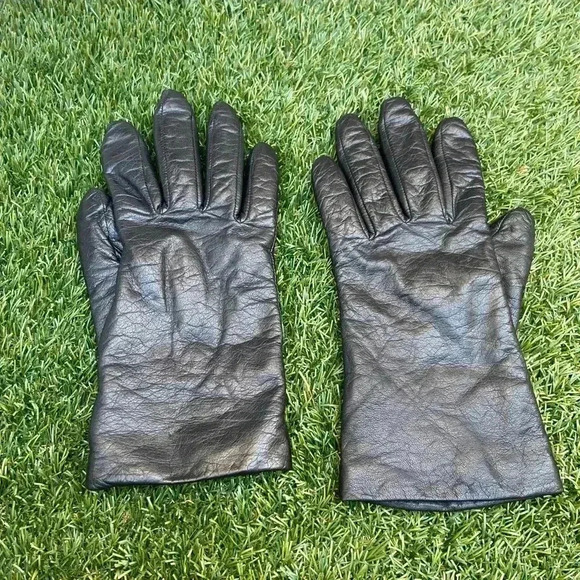 VTG 70’s Fownes Leather & Cashmere Women’s Gloves - Picture 1 of 4